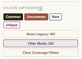 Coverage Tracker in filter mode with Multi tag selected